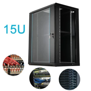 15U Network Server Data Cabinet Wall Mount Rack Enclosure Glass Locking Door - Picture 1 of 11