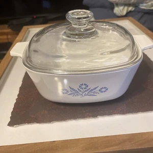 Vintage Blue Cornflower Corning Ware 1 1/2 Qt Casserole Dish P-1 1/2-B with Lid - Picture 1 of 5