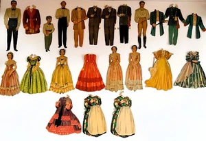 VINTAGE 1940 GONE WITH THE WIND 8 PAPER DOLLS & 15 COSTUMES MERRILL #3404 AUTH - Picture 1 of 9