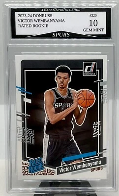 2023-24 Panini Donruss Victor Wembanyama Spurs Rated Rookie #220 Gem Estado perfeito 10! - Imagem 1 de 2