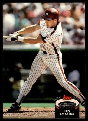 1992 Stadium Club #470 Lenny Dykstra Philadelphia Phillies - Image 1 of 2