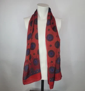 Vintage THE SPECIALTY HOUSE INC Silk Scarf Red Gemetric - Picture 1 of 10