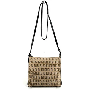 FENDI Zucchino One Shoulder Bag Crossbody Canvas Authentic - Picture 1 of 24