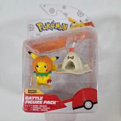 Pokémon Calabaza Pikachu y Sandy Gast Halloween Batalla Figura Paquete Juguetes de Acción Foto 1 de 3