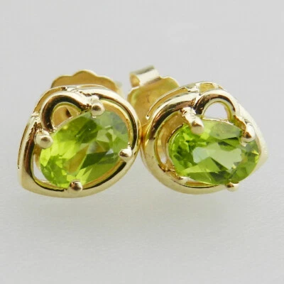 Sehr schöne 585er Gold Ohrringe mit Peridot -  R223 - Bild 1 von 4