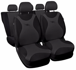 Juego completo de fundas de asiento de coche para Toyota Land Cruiser negro/gris - Imagen 1 de 5