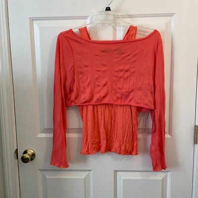 Nueva camiseta sin mangas Ideology con manga larga corta y2k coral talla L Foto 1 de 4