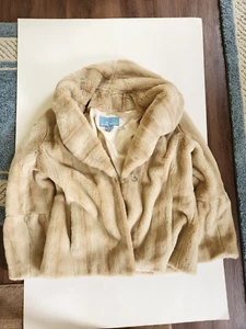 Nine West women's faux fur tan colored coat size large - Picture 1 of 11