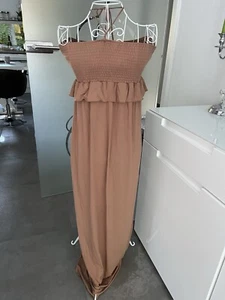 PATRIZIA PEPE Maxi T Shirt Kleid Neckholder Dress braun XS 34 S 36 Stretch NEU - Bild 1 von 4