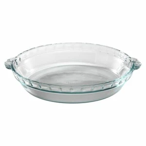 Vintage PYREX #229 Crimp Edge Clear Glass Pie Dish  9.5 in - Picture 1 of 2