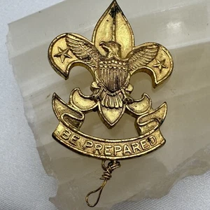 Vintage Boy Scouts of America Be Prepared Fleur De Lis Collar Lapel Hat Pin - Picture 1 of 9