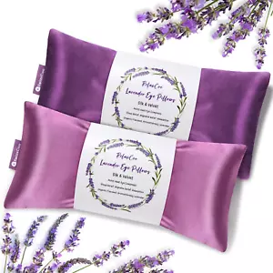 Lavender Eye Pillow for Relaxation, Yoga, Sleeping, Weighted Eye Mask Heated for - Picture 1 of 12