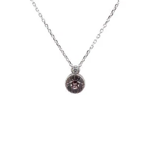 Sterling Silver, Zircon, Rose, Pink, Round, Pendant, Necklace, Perfect Gift - Picture 1 of 4