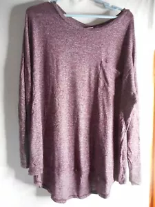 Purple High low knit top lightweight A New Day Sz XXL Long Sleeve - Picture 1 of 4