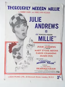 Thoroughly Modern Millie from film sheet music piano vocal 1967 Julie Andrews - Picture 1 of 2