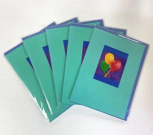 Globos pintados tarjetas de felicitación en blanco por Gallery Five, lote de 5 tarjetas nuevas - Imagen 1 de 1
