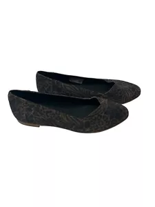 Toms W 7.5 Womens Julie 10016375 Mustang Brown Hybrid Animal Flats Shoes Almond - Picture 1 of 5
