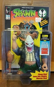 1994 SPAWN CLOWN POSEABLE ACTION FIGURE PLUS COMIC BOOK NIB SE - Picture 1 of 3