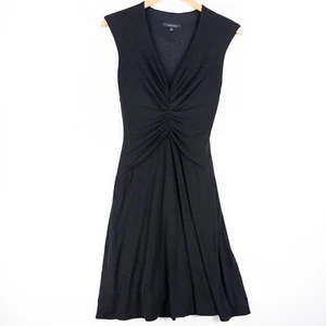 Abito Laundry By Shelli Segal taglia 2 nero vintage scollo a V cerniera laterale - Foto 1 di 15