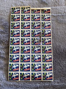 Vintage USPS Sheet Postage Stamps Holiday Greetings Dove & Holly Rare! - Picture 1 of 6