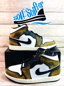 NIKE AIR JORDAN 1 MID SE *DESGASTE* *TAXI NEGRO* DQ8417-071 TALLA 9 NUEVO EN CAJA SIN TAPA - Imagen 1 de 7