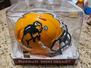 NORTH DAKOTA STATE BISON YELLOW FOOTBALL REPLICA MINI HELMET NCAA RIDDELL - Picture 1 of 7