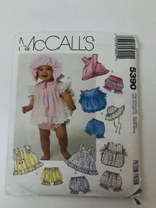 Vintage McCalls Pattern 5390 Infants Pinafore Sundress Bloomers Hat Cut All Size - Picture 1 of 2