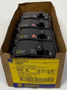 **4er-Pack** Square D QO250 50Amp 2polig 120/240VAC 10kA Steckschutzschalter - Bild 1 von 14