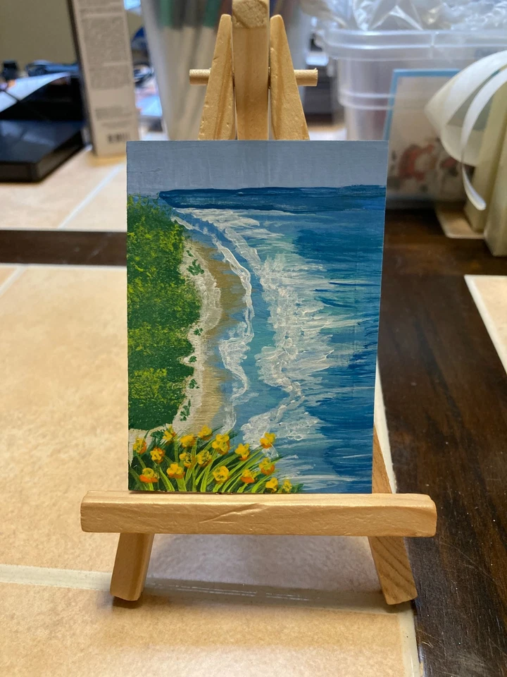 ACEO 原创亚克力绘画风景抽象艺术卡 ATC 风景 115 — 第 1/1 张图片