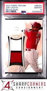 2014 TOPPS TIER ONE RELICS DUAL #DRJOV JOEY VOTTO #/50 POP 1 PSA 10 - Picture 1 of 2