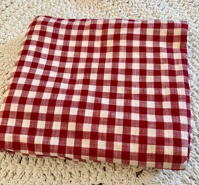 Sábana plana Ralph Lauren Cold Spring Gingham Red Queen ~ Usada en Excelente Condición Foto 1 de 4