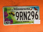 MINNESOTA Expired  License Plate Critical Habitat Bee Monarchs  MN