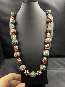 wunderschöne Nepali Perlen Vintage Antik schönes Design Halskette - Bild 1 von 8