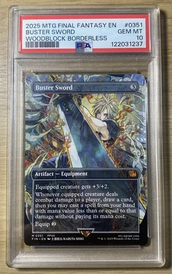 Buster Sword 0351 Woodblock Borderless Magic The Gathering Final Fantasy PSA 10 - Image 1 of 2