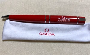 [Nuovo con scatola di immagazzinaggio] OMEGA Watch Novità Penna a sfera intrecciata rossa - Foto 1 di 7