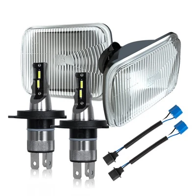 Par de faros LED 5x7" 7x6" aspecto original enchufe H4 para Dodge D150 D250 D350 Ram Foto 1 de 4