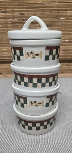 4er Set Betty Geschirr Auflaufförmchen mit einem Deckel Country Inn Collection by Citation  - Bild 1 von 14