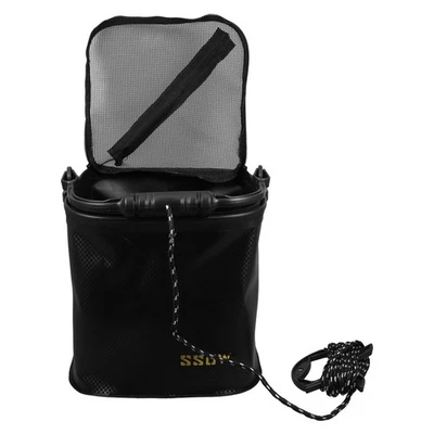  Angeleimer mit Seil, faltbarer Ködereimer, transparentes Oberteil, - Bild 1 von 4