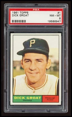Topps Dick Groat 1961 PSA 8 casi nuevo-como nuevo - ¡Bonito centrado! Tarjeta de béisbol #1 Foto 1 de 2