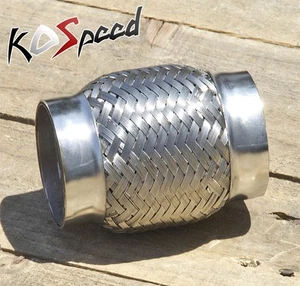 UNIVERSAL 2.625" X 4" STAINLESS 2.25" BRAIDED FLEX PIPE CONNECTOR/JOINT PIPING - Bild 1 von 1