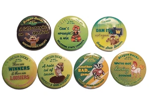 2025 Oregon DUCKS Football PINS Bi-Mart COMPLETE SET of 7 BUTTONS    B1G 10 - Picture 1 of 1