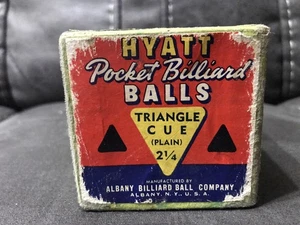 Antique / Vintage Hyatt Victory Billiard Pool Cue Ball In Box - 2 1/4" - Picture 1 of 7