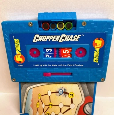Vintage Flipsiders CHOPPER CHASE Game Milton Bradley 1987 Spinner Works - Image 1 of 4