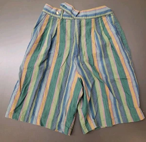 Pantalones Cortos Retro Vintage Años 90 Gap Para Mujer Talla 7/8 Verde Azul Dorado Multicolor - Imagen 1 de 4