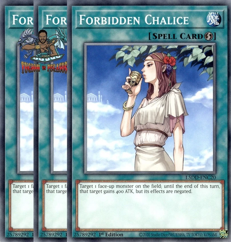 Yugioh! 3x Forbidden Chalice L5DD-ENC20 Common 1st Ed NM - Image 1 of 1