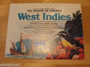 National Geographic Society Map 1987 West Indies Making of America series #16 - Picture 1 of 2