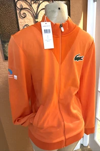 Lacoste Miami Open Tennis Full Zip Track Jacket Double Sided Orange NWTS XS b3 - Picture 1 of 12