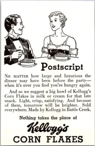 PRINT AD 1936 Kellogg's Corn Flakes Postscript Battle Creek SMALL 3 x 4.5 - Picture 1 of 3