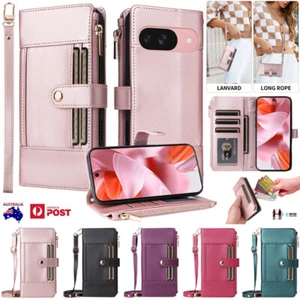 For Google Pixel 10 9 Pro XL 9A Zipper Flip Leather Wallet Case Cover & Strap - Picture 1 of 81