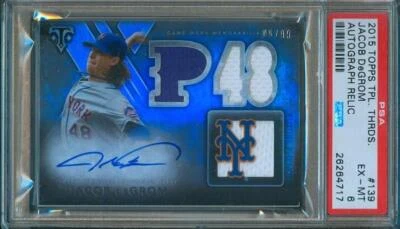2015 Topps Triple Threads JACOB DeGROM #5/99 Future Relic/AUTO #139 Mets PSA 6 - Image 1 of 2